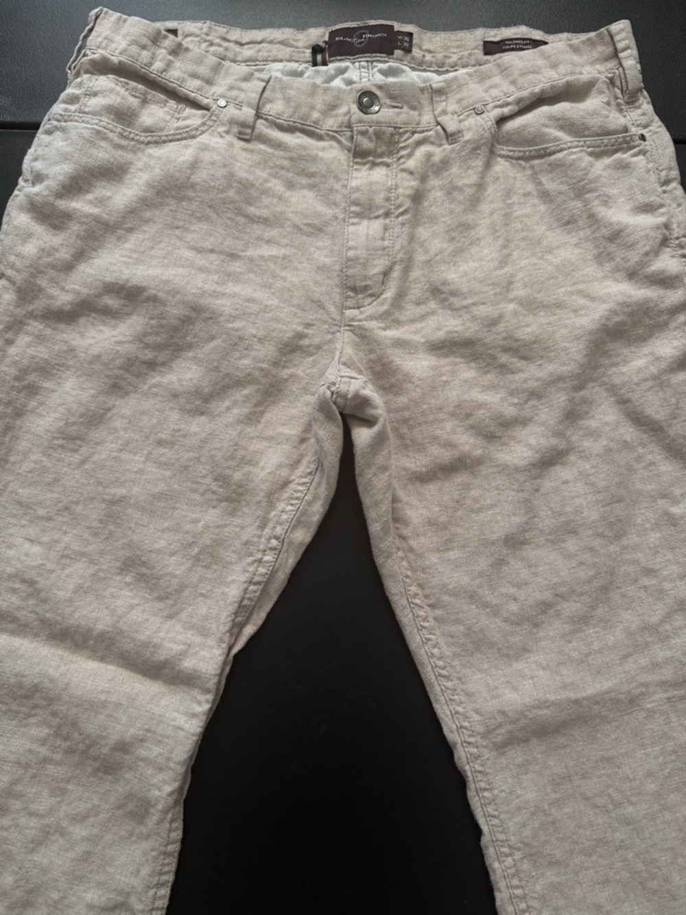 Black Brown 1826 Men’s Linen Pants W36 L32 Beige Tan Dress Casual Summer - Picture 6 of 6